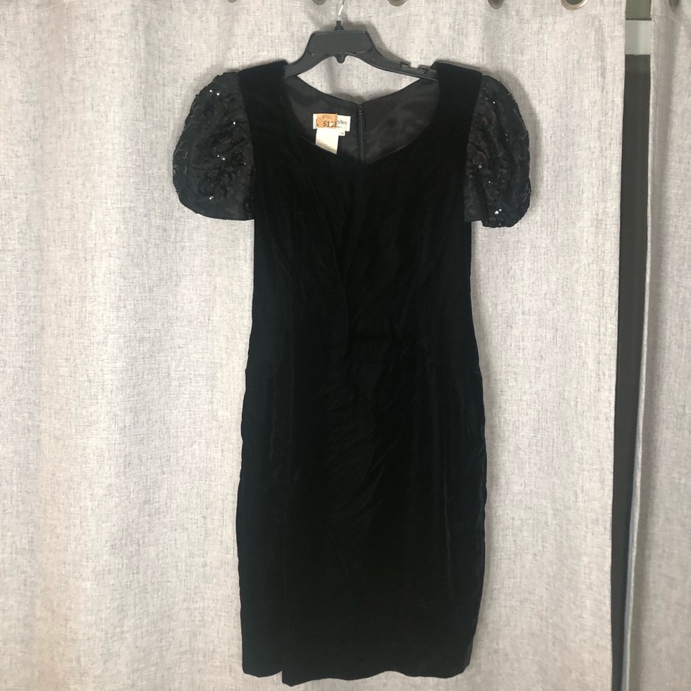 Vintage Velvet Lace Sequin Dress Sz14 Morton Myles